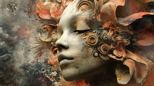 梦幻机械风人脸艺术图像