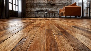 复古风木地板客厅空间