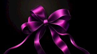 紫色缎带蝴蝶结装饰