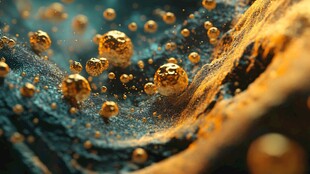 金色微粒悬浮奇幻场景