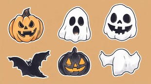 万圣节卡通装饰元素集合