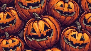 万圣节南瓜图案背景图