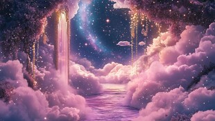 梦幻星空下的云海神秘之境