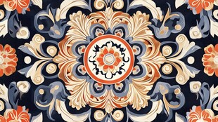 复古华丽花卉图案纹理