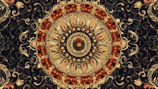 复古华丽曼陀罗花纹图案