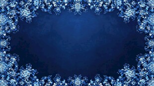 蓝色雪花边框背景图