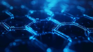 科技感六边形蓝色光影背景