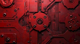 红色机械风金属质感背景