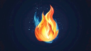 火焰插画 绚丽燃烧的炽热能量