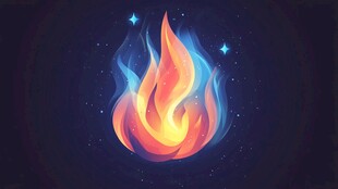梦幻炫彩火焰插画