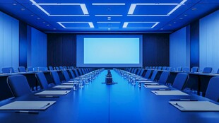 现代科技感会议室全景