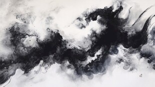 水墨交融意境图