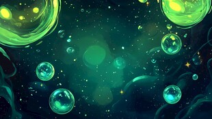 梦幻荧光气泡宇宙背景图