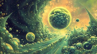 奇幻宇宙中的绿色星球奇景