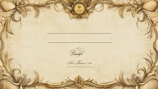 复古华丽欧式边框证书模板