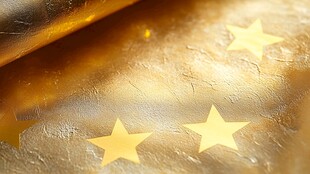 金色五星闪耀的华丽表面