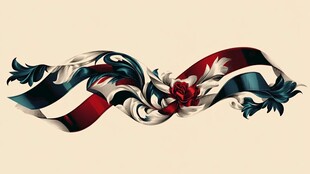 花卉飘带艺术图案设计