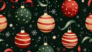 圣诞彩球装饰图案背景