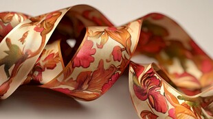 花卉图案彩带的优雅姿态