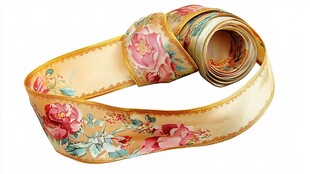 花卉图案精美装饰缎带