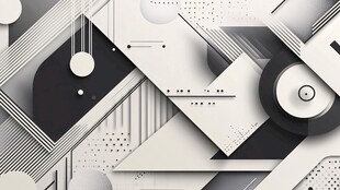 黑白几何抽象科技风背景