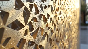 金色几何镂空装饰墙面