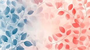 梦幻双色树叶渐变背景图