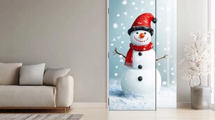 冬日雪人装饰画扮靓客厅