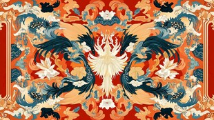 中式凤凰祥瑞传统纹样图案