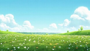 春日绿野花海美景