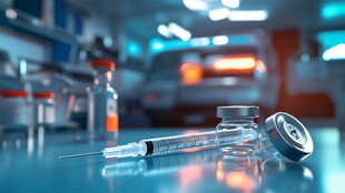 实验室中的注射器与药瓶