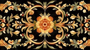 古典花卉图案装饰元素