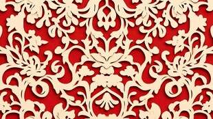 红色雕花图案精美纹理