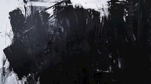 黑色笔触抽象艺术画面