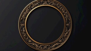 复古金色雕花圆形装饰框