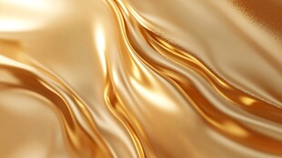 金色绸缎质感流体背景图