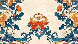 中式花卉传统图案设计