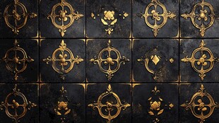 黑金复古瓷砖花纹图案