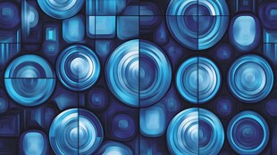 蓝色几何图案抽象背景图