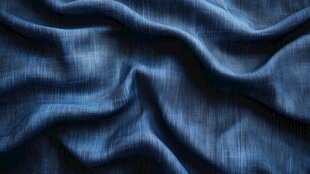 蓝色褶皱布料纹理特写