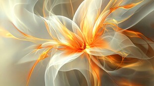 梦幻炫彩抽象花朵艺术图