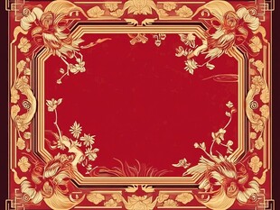 中式红金古典边框图案