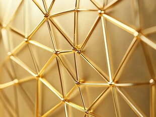 金色几何结构艺术造型