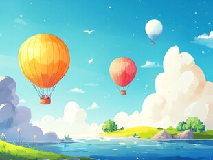 蓝天之下的热气球梦幻之旅