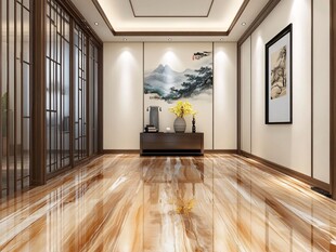 中式风格宽敞明亮的门厅