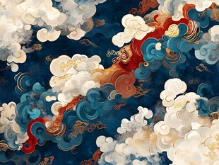 中式云海祥云国风纹样