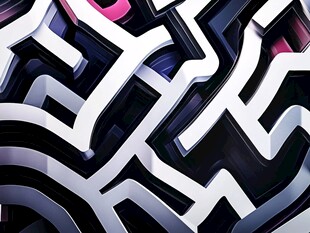 未来感几何迷宫图案设计