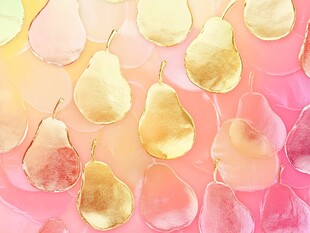 金梨图案 梦幻多彩水果艺术