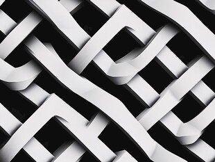 黑白几何交错抽象图案
