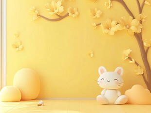 黄色萌趣空间的可爱景象
